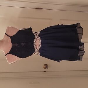 Xtraordinary Infinity Cutout Tiered Chiffon Short Dress, Size 1.  1 Flaw